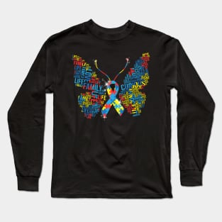 Butterfly Autism Awareness Long Sleeve T-Shirt